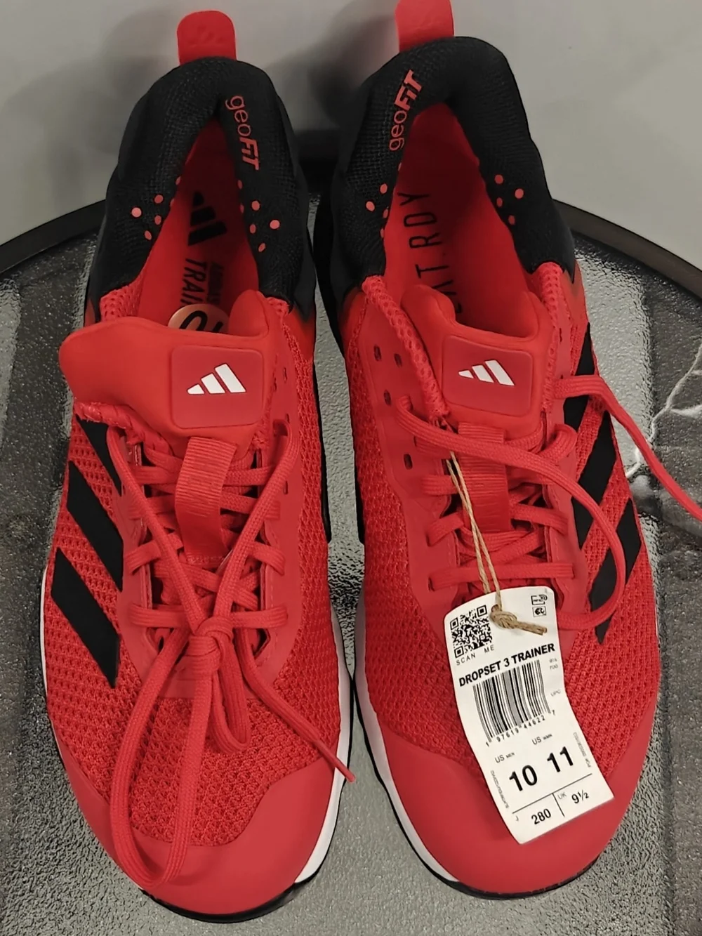 Adidas Dropset 3 Training Shoes Pure Ruby Core Black Men’s Size 10 Gym Sneakers - Picture 7 of 11